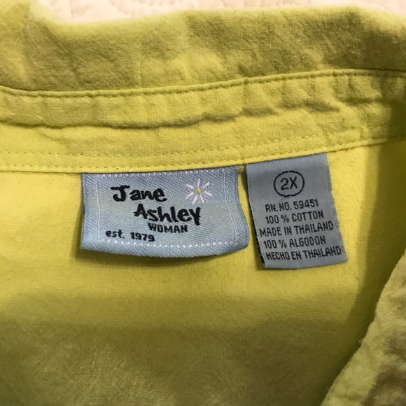 Jane Ashley lime green collared shirt embellished with boat drinks (2X) - Picture 4 of 10